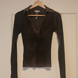 Cotton Citizen  Brown Long Sleeve Top